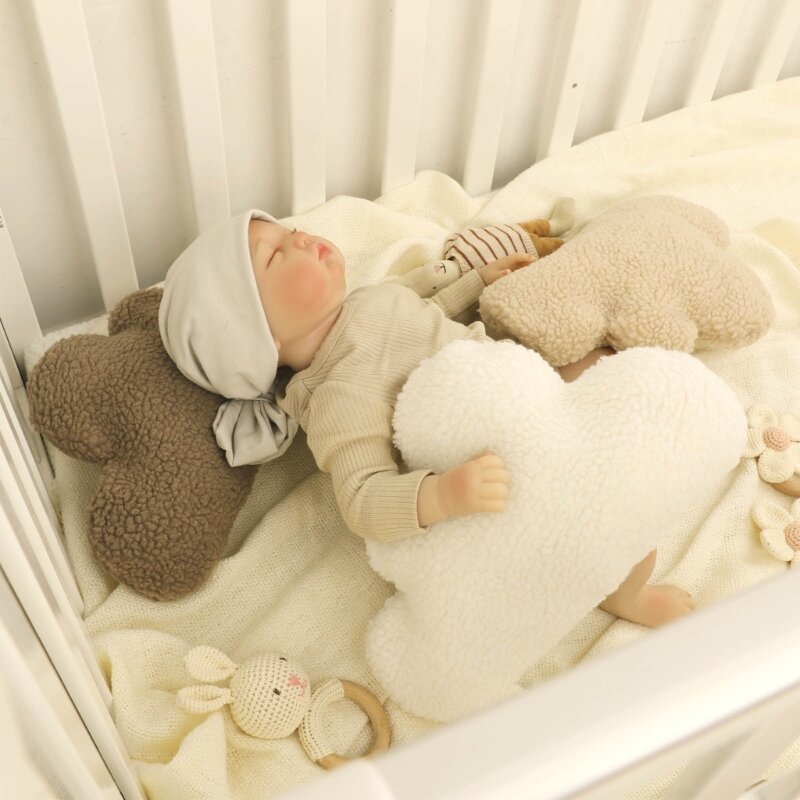 아기 포즈 매트 쿠션 아늑한 신생아 포즈 베개 플러시 사랑스러운 신생아 사진 소품 달 매력 디자인 QX2D