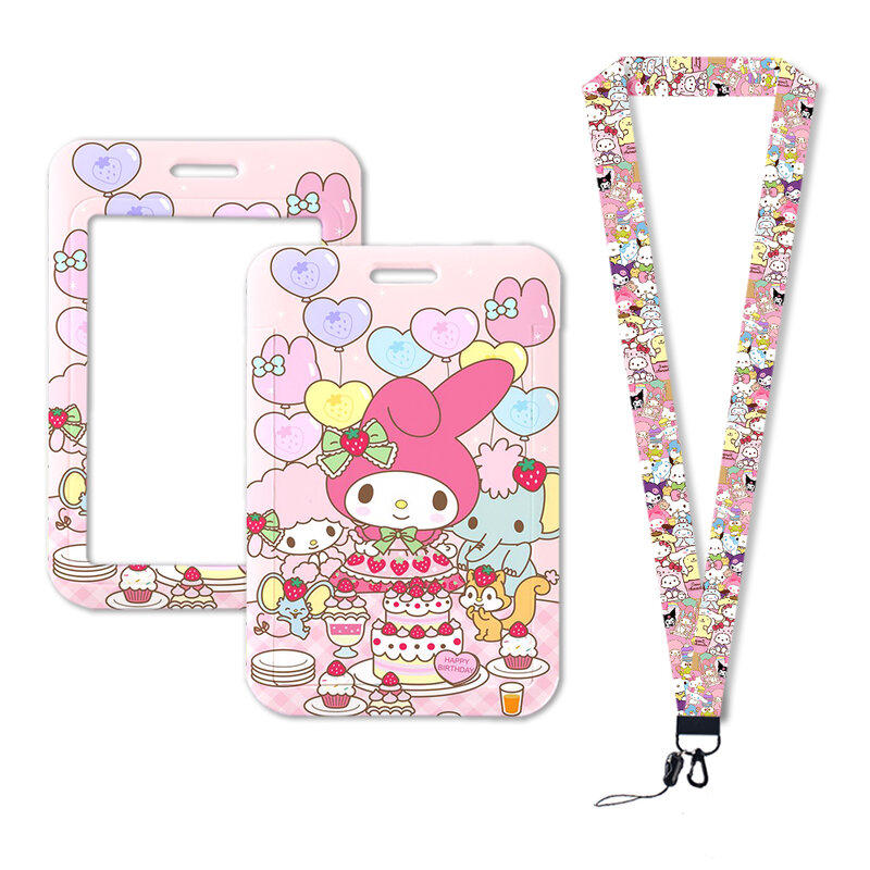 W Sanrio Hello Kitty University Maaltijd Kaart Halsband Lanyards Id Badge Houder Student Meisjes Sleutelhangers Kids Accessoires Geschenken