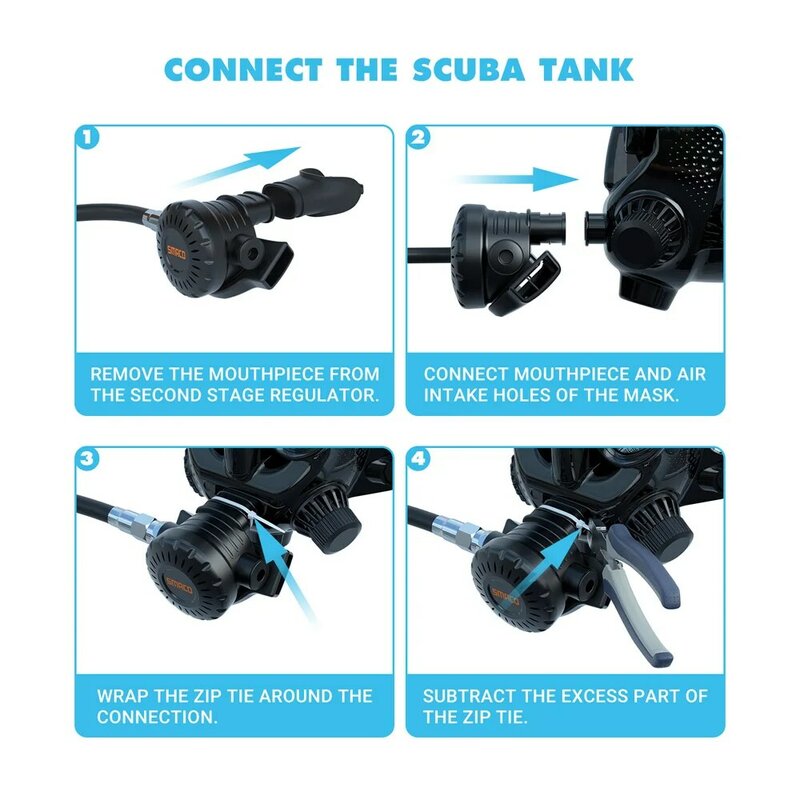 SMACO خزان صغير كامل الوجه الغوص قناع الغوص خزان قابلة لإعادة الاستخدام المهر زجاجة الغوص اسطوانة تحت الماء استكشاف الإنقاذ