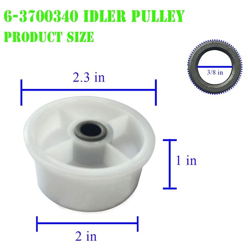 6-3700340 Dryer Idler est adapté pour Whirlpool Crosley Sèche-WP6-3700340VP 33001783 AP6009859 PS11743032