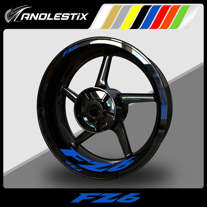AnoleStix-pegatina reflectante para rueda de motocicleta, cinta de rayas para llanta, FZ6 para YAMAHA, 600, 2019, 2020, 2021, 2022, 2023
