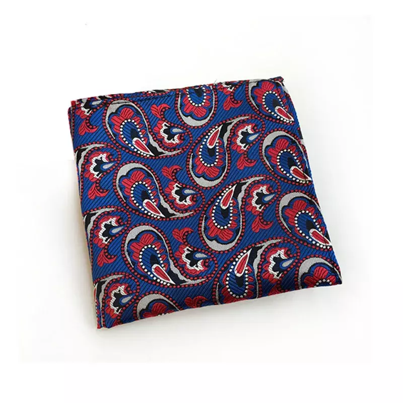 Stile britannico Paisley floreale fiore tasca fazzoletto quadrato broccato uomo Hanky smoking cravatta abbigliamento accessori fazzoletto da collo