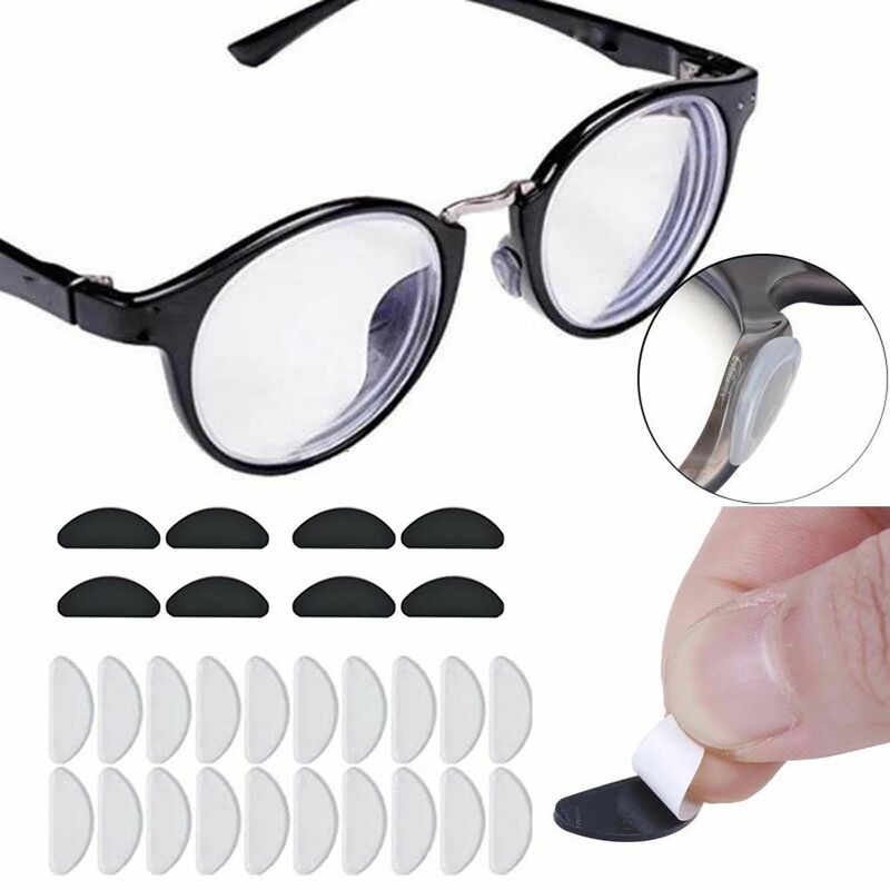 Kacamata bantalan hidung Korea transparan, bantalan hidung anti-selip silikon perekat untuk pria dan wanita