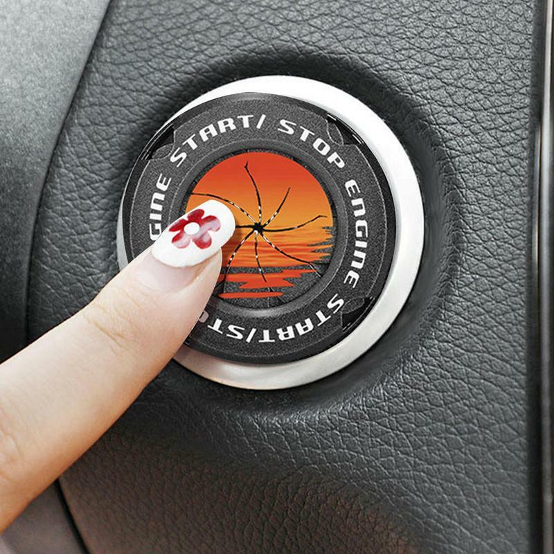 Cubierta de botón de arranque de motor para mujer, Protector de botón de arranque y parada, decoración Interior de coche, calcomanías adhesivas