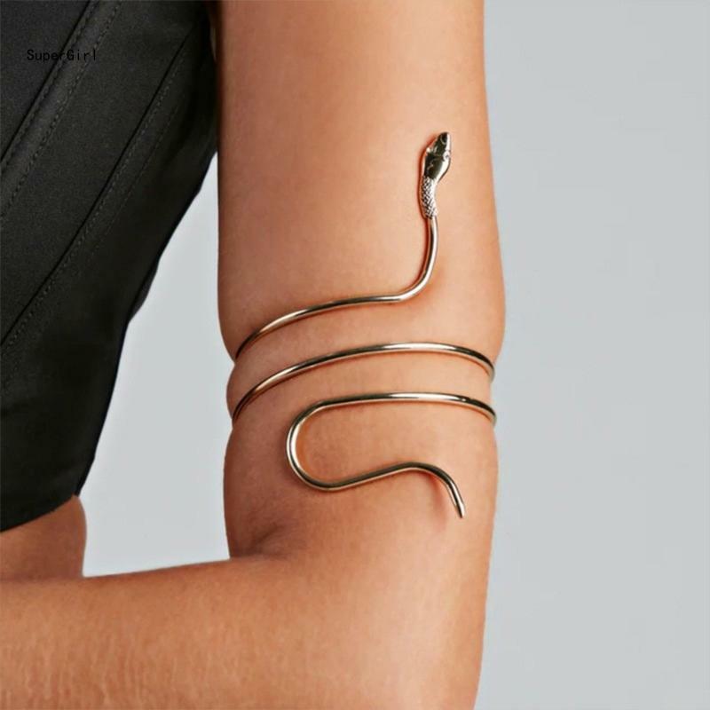 Punk Coiled Snake Spiral Upper Arm Cuff Armlet Armband Bangle Women Jewelry Egypt Snake Arm Cuff Armlet