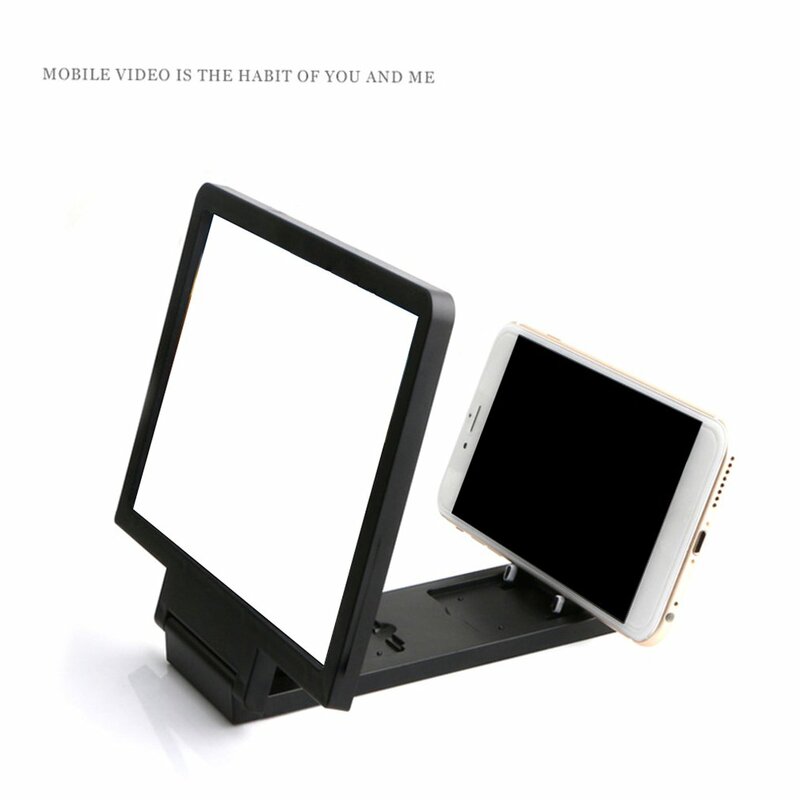 Proyektor ponsel 3D portabel, pembesar lipat layar Video 3D dengan dudukan