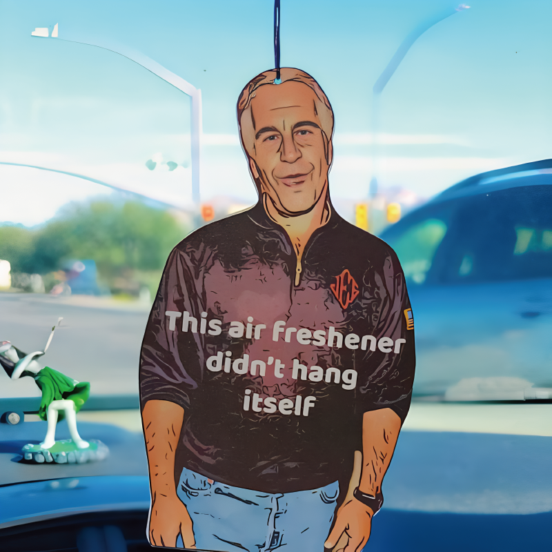 1PC Jeffrey Epstein Car Air Freshener Sick Humor Funny Dark Rear View Mirror Accessories Car Perfume Meme Pendant Hanging Charm
