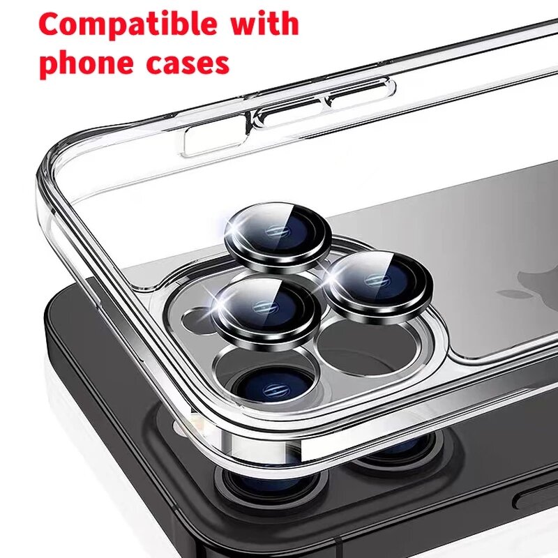 Protetor de lente de câmera, vidro protetor, iPhone 11, 12, 13 Pro Max, Mini 15, 14 Pro Max, 3pcs