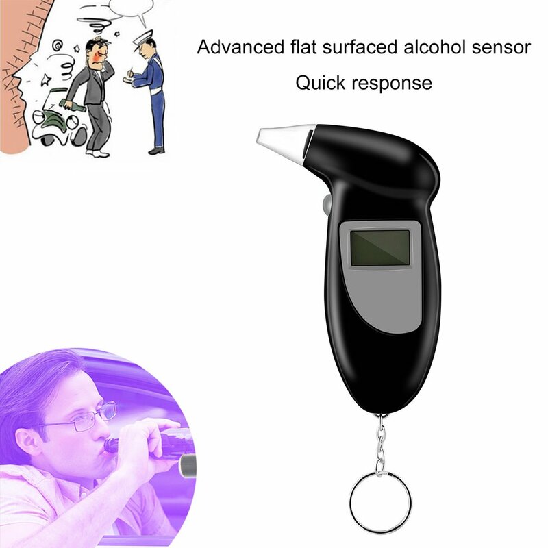 Digital Alcohol Breath Tester e Analyzer, Analisador Profissional, Display LCD Portátil, Alta Precisão