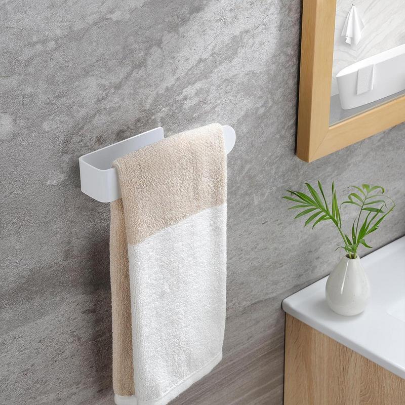 Toallero acrílico en forma de U, barra de toalla de mano moderna sin perforaciones para cocinas, dormitorios, baños, inodoros, lavaderos