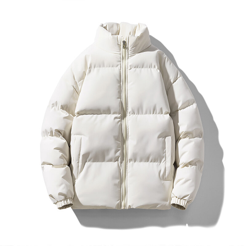 Winter Jacket Men Parkas Thicken Warm Coat Mens Stand Collar Jackets Solid Color Parka Coat  Fashion New Streetwear