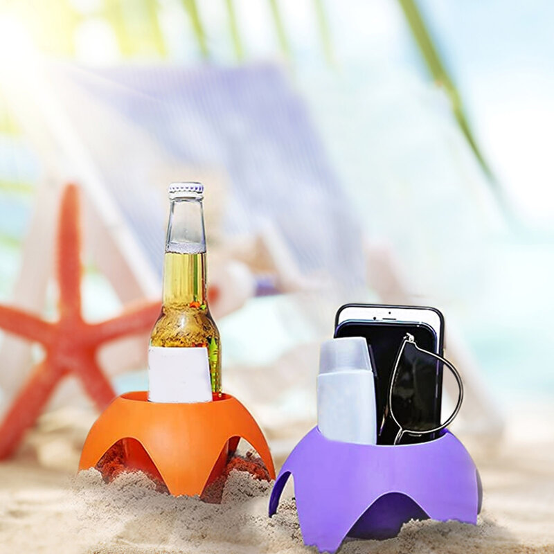 Пляжные аксессуары для отпуска, подставка для чашки, песок для пляжа, 5 упаковок, многоцветная подставка для чашки