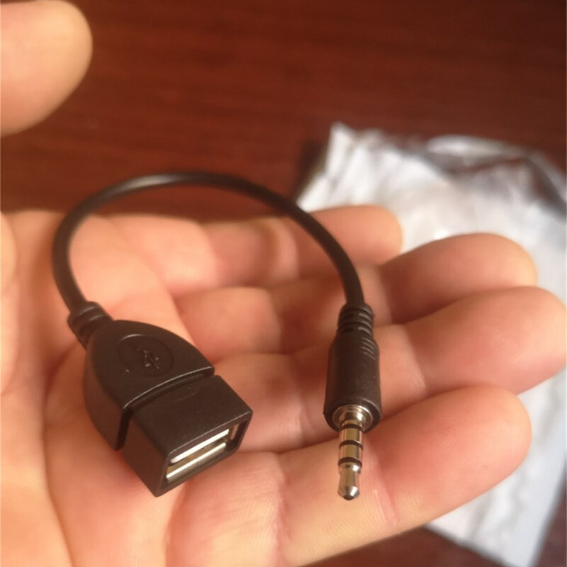 Convertidor de reproductor de MP3 para coche, adaptador OTG de 3,5mm, conector AUX de Audio macho a USB 2,0, Cable hembra