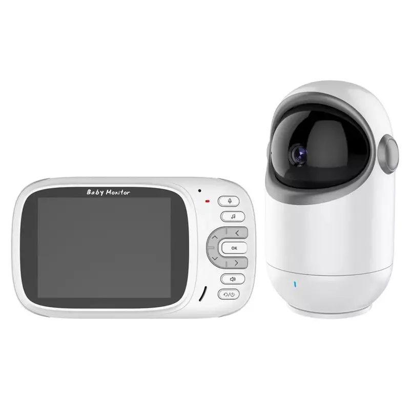 Monitor eletrônico inteligente do bebê, câmera de vigilância de vídeo PTZ LCD, temperatura visão noturna infravermelha, interfone materno, 4,3"