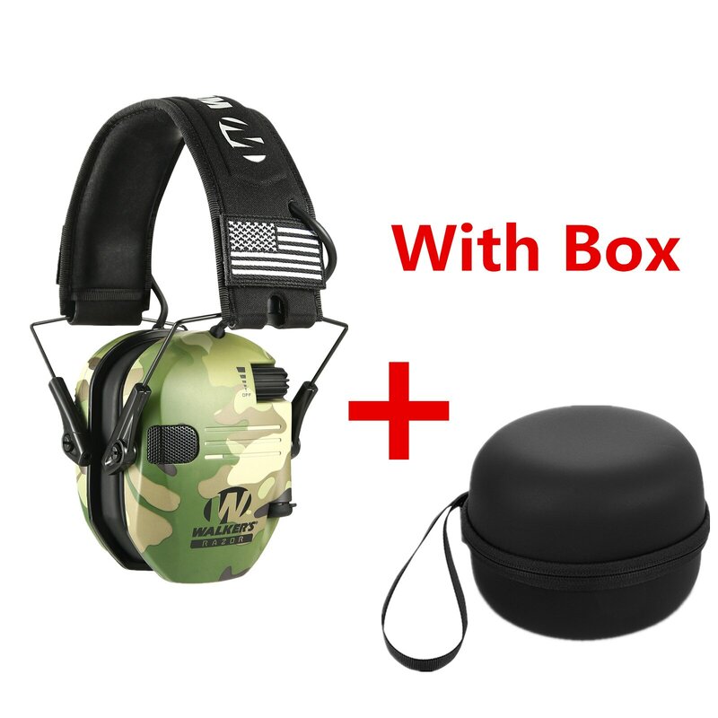 Auriculares tácticos electrónicos de protección auditiva, orejeras de caza activa con cancelación de ruido, NRR23dB con bolsa