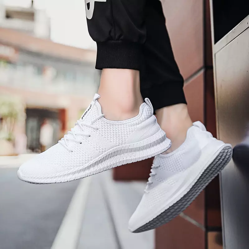 Men‘s Running Shoes Breathable Comfortable Sneakers Women Tennis Trainers Lightweight Casual Sports Shoes Male Lace-up Anti-slip