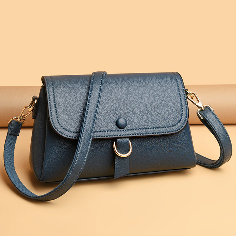 Tas tangan wanita kulit lembut merek asli 2024 tren mewah baru tas desainer wanita tas selempang bahu dompet