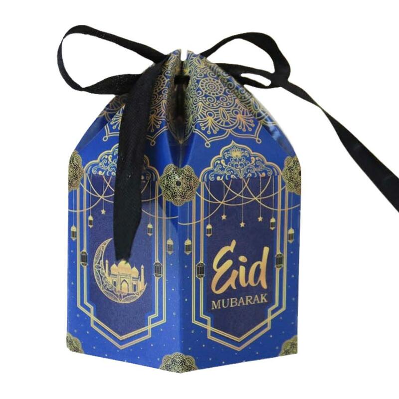 Boîte cadeau Eid Mubarak, emballage de bonbons et strass, décoration de fête, fournitures Eid, sac musulman harcèlement fitr, 2024, Kareem Rama, L6w2, 1 pièce