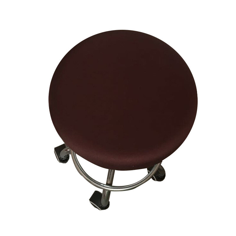 Funda redonda de LICRA para silla de Bar, cubierta elástica para asiento de casa, Simple, colores sólidos, nueva moda
