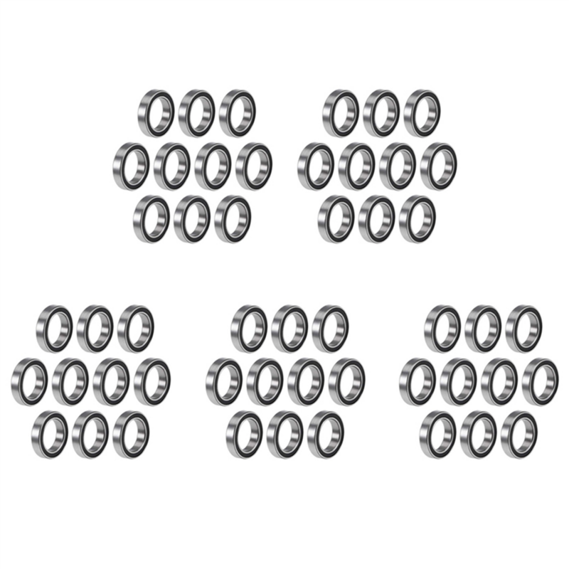 Rodamientos de bolas de ranura profunda sellados de goma doble en miniatura, 50 piezas, 6701-2RS, 12x18x4mm