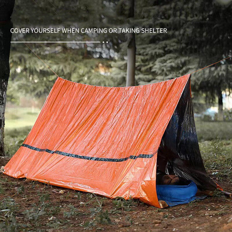 Emergency Tent, Sleeping Bag & Raincoat,Portable, Foldable & Multi-Functional First Aid Blanket Survival Gear For Outdoor Hiking