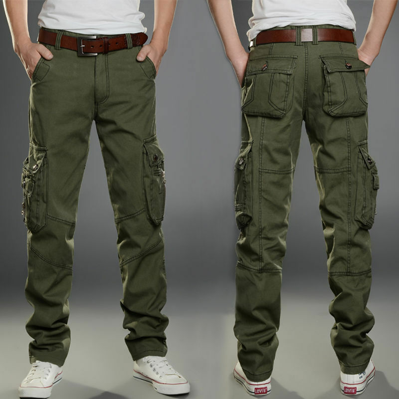 Pantalones informales con múltiples bolsillos para hombre, Pantalón Cargo táctico militar, parte inferior de Hip Hop, para senderismo al aire libre