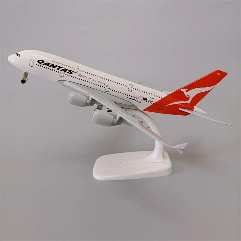 Qantas AIRBUS-A380段ボール飛行機モデル、合金金属、飛行機モデル、飛行機、飛行機、飛行機、飛行機、20cm