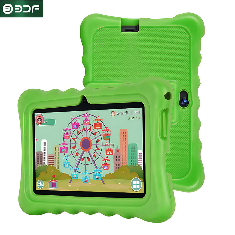 Tableta de 7 pulgadas para niños, cuatro núcleos, 4GB y 64GB, WiFi, Bluetooth, Software educativo instalado, WiFi 5G, batería de 4000mAh