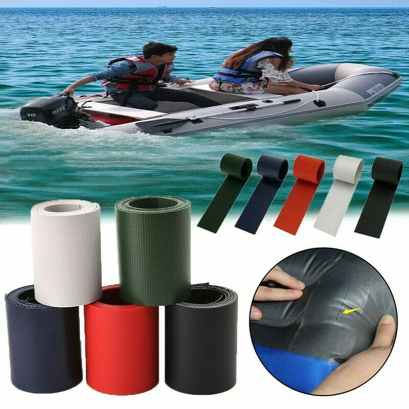1 rollo de 50x1000mm para botes inflables, Kit de parche de reparación de PVC con agujero de fuga dañado especial para Kayak, herramienta de parche impermeable pegada para barcos