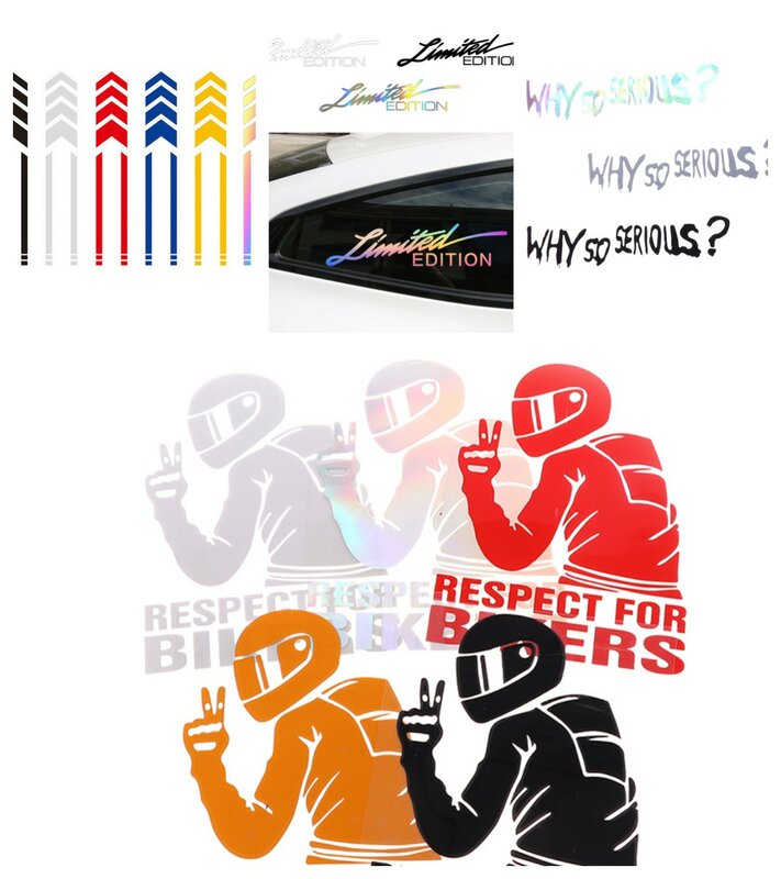 1/2Pcs Respect Biker Sticker Voor Op Auto Motorfiets Vinyl 3D Stickers Motorfiets Vinyl 3D Stickers En Stickers