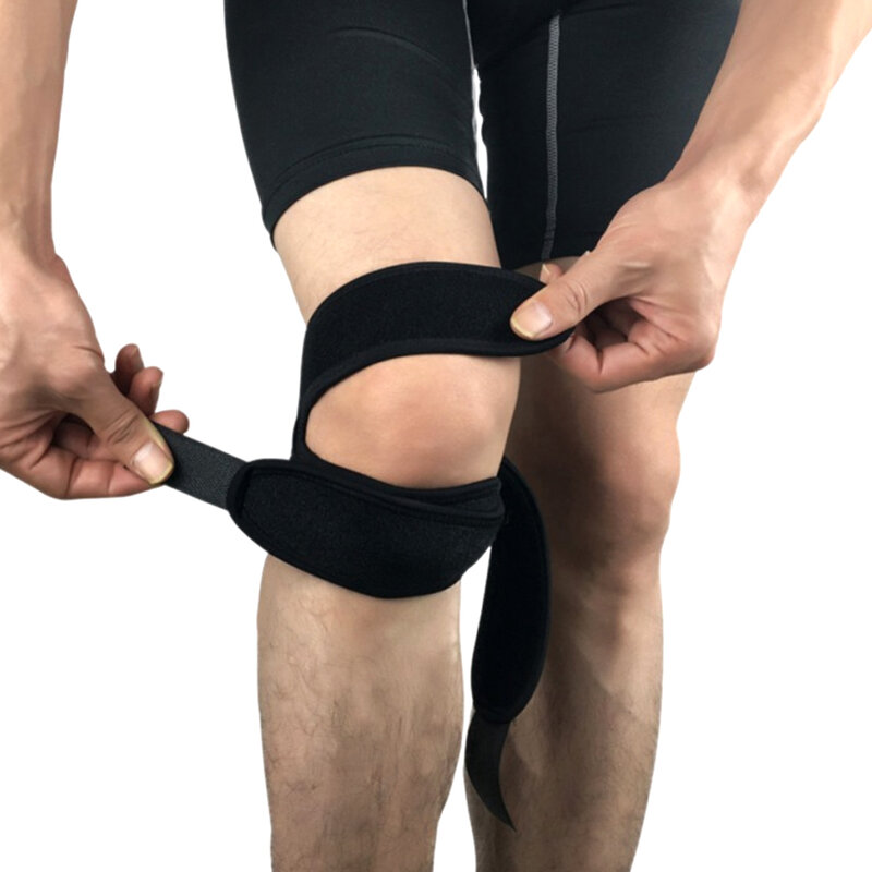 1 Buah Penopang Bantalan Lutut Neoprene Tali Lutut Patella Dapat Disesuaikan untuk Lari Arthritis Jumper Tenis Bola Basket Pereda Nyeri Lutut