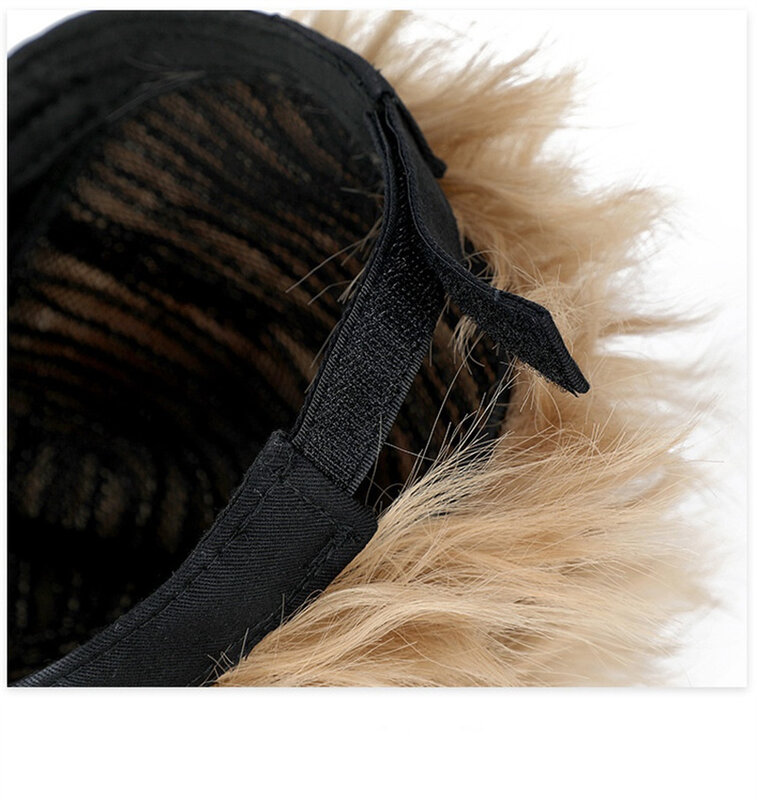 Topi dengan Wig rambut tali dapat disesuaikan untuk pria topi bisbol kamuflase Wig pendek