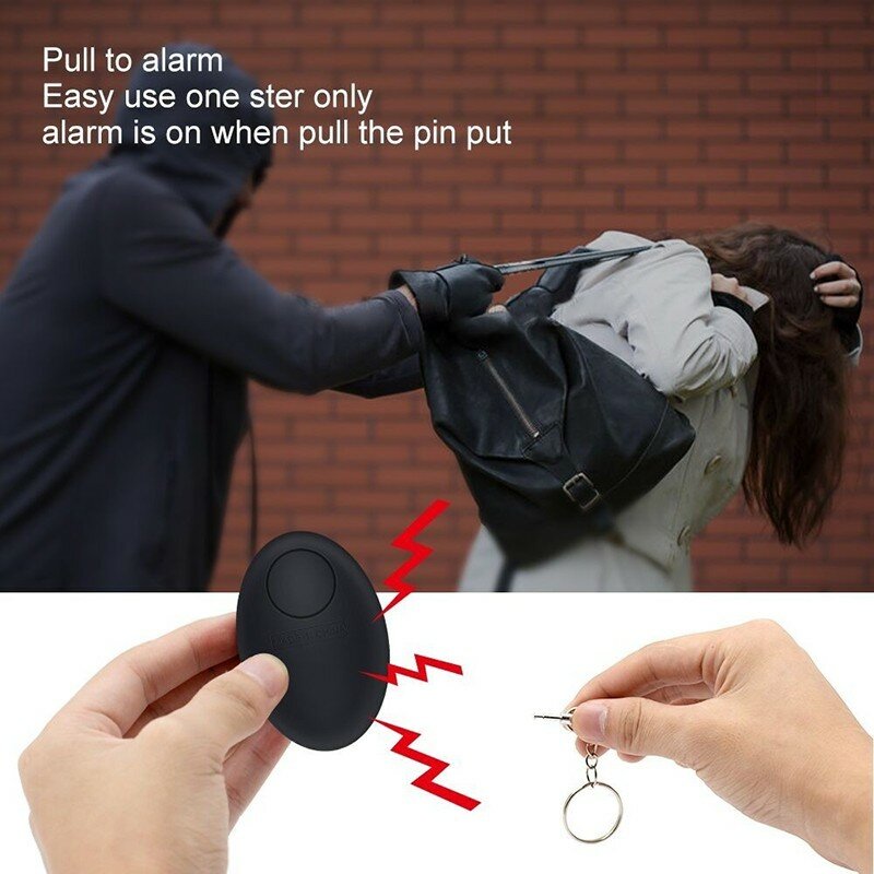 130DB  Personal Alarm Portable Self Defense Siren Keychain Protect Alert With LED Lights Safety Kids Girl Older Women Loud Alarm