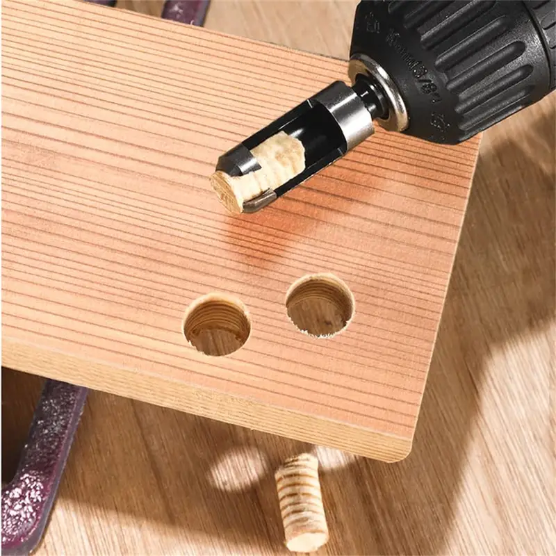 Set taglierina per tappi per fori in legno da 8 pezzi-taglierina per tappi in legno per carpenteria Set di punte per trapano a artiglio dritto e affusolato taglio di precisione