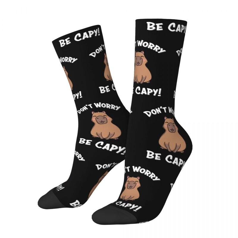 Chaussettes Capybara en polyester pour hommes et femmes, bas de planche à roulettes, mignon, ne vous inquiétez pas, mode, printemps, été, automne, hiver