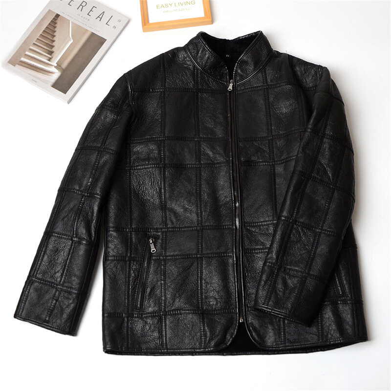 Manteau de fourrure Double face en peau de mouton pour homme et femme, veste chaude et brillante, noire, à la mode, pour l'extérieur, Y3114, XL-4XL