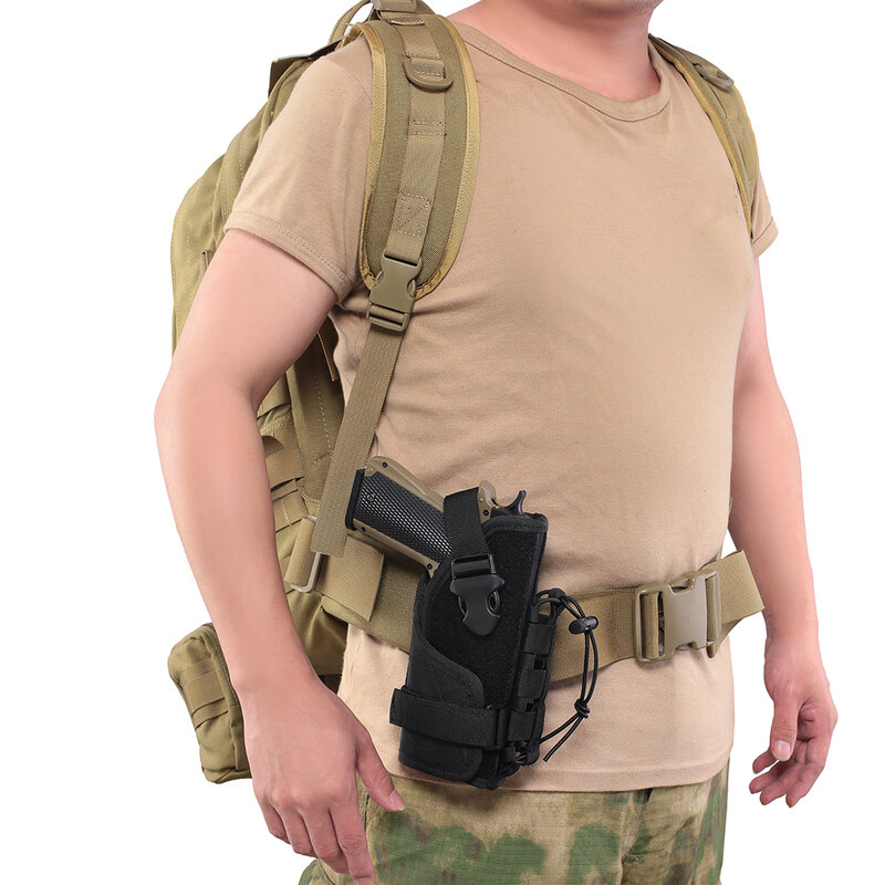 전술 총 홀스터 몰리 허리 벨트 가방, 범용 권총 거치대, 오른손 사냥 슈팅, 에어소프트 글록 홀스터
