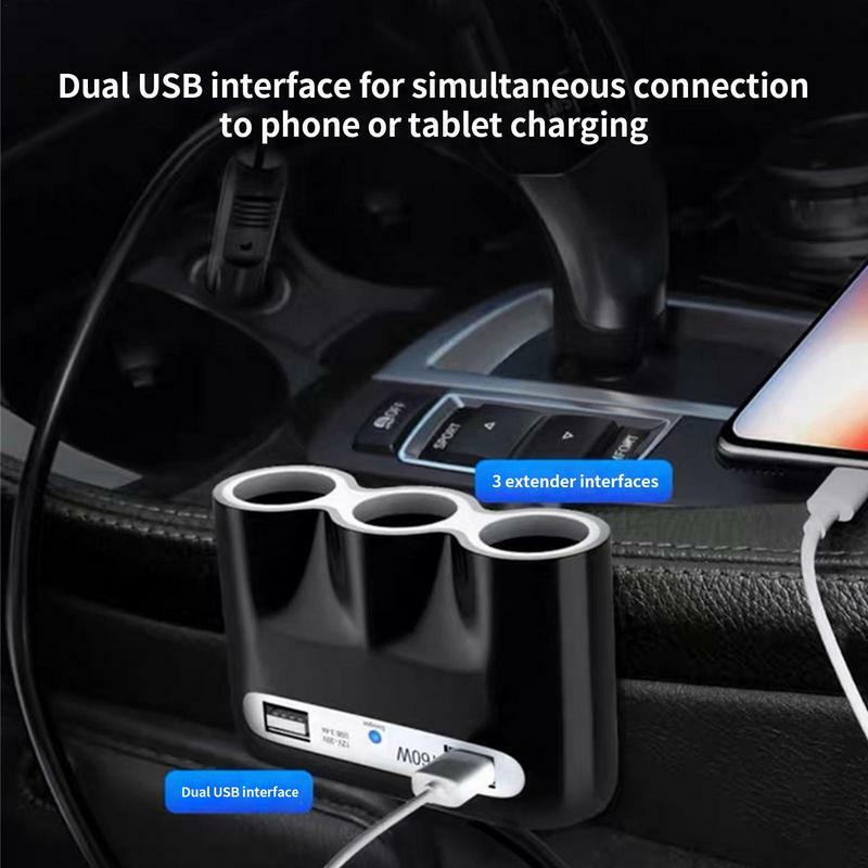 Car charger port solid interface auto charging device with multidimension extendable charger adapter for car navigation