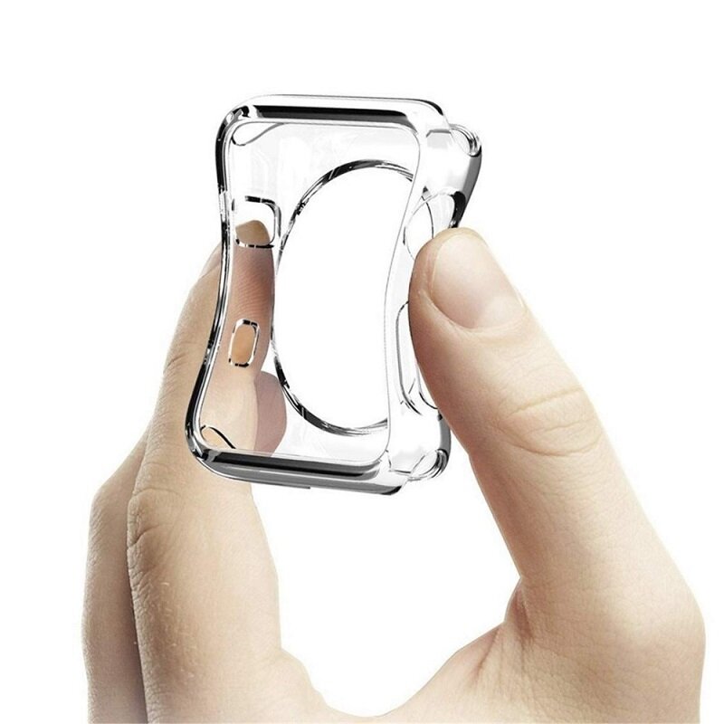 Funda de media cubierta para Apple Watch, 7, 6, 5, 40/44/41mm, fundas blandas de silicona para arañazos para iWatch Series 4, 3, 45/42/38mm, accesorios