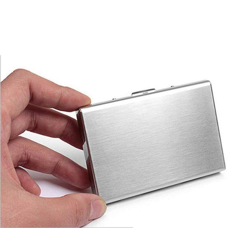 Металлический держатель для визиток, модный алюминиевый антимагнитный держатель для кредитных карт для мужчин и женщин, держатель для визиток, органайзер, кошелек