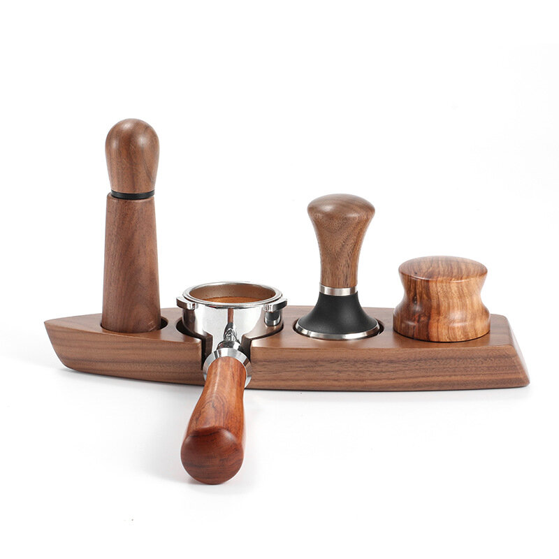 Tamping Mat Coffee Tamper Holder Support Base Coffee Wood Pressure Flat Base Barista Cafe Accessories Stand Tamp Station Wooden
