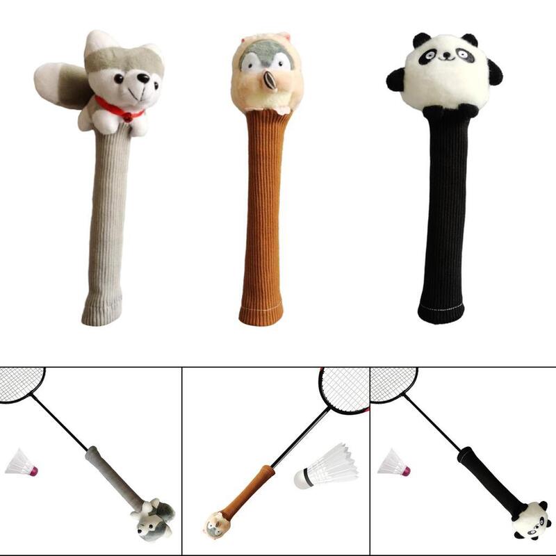 Badminton Racket Handle Cover Racket Handle Grip Decorative Cartoon Plush Doll