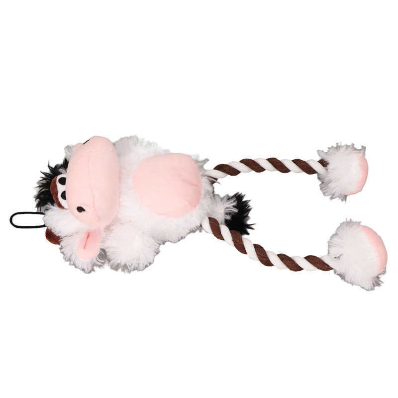 Plush Dog Toy Teeth Grinding Bite Resistance Soft Cotton Rope Squeaky Dog Toy for Small Medium Large Dogs