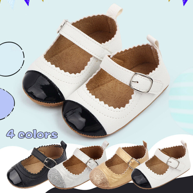 Toddler Newborn Baby Shoes Stripe Pu Leather Boy Girl Shoes Toddler Rubber Sole Anti-slip First Walkers Infant Moccasins 2022