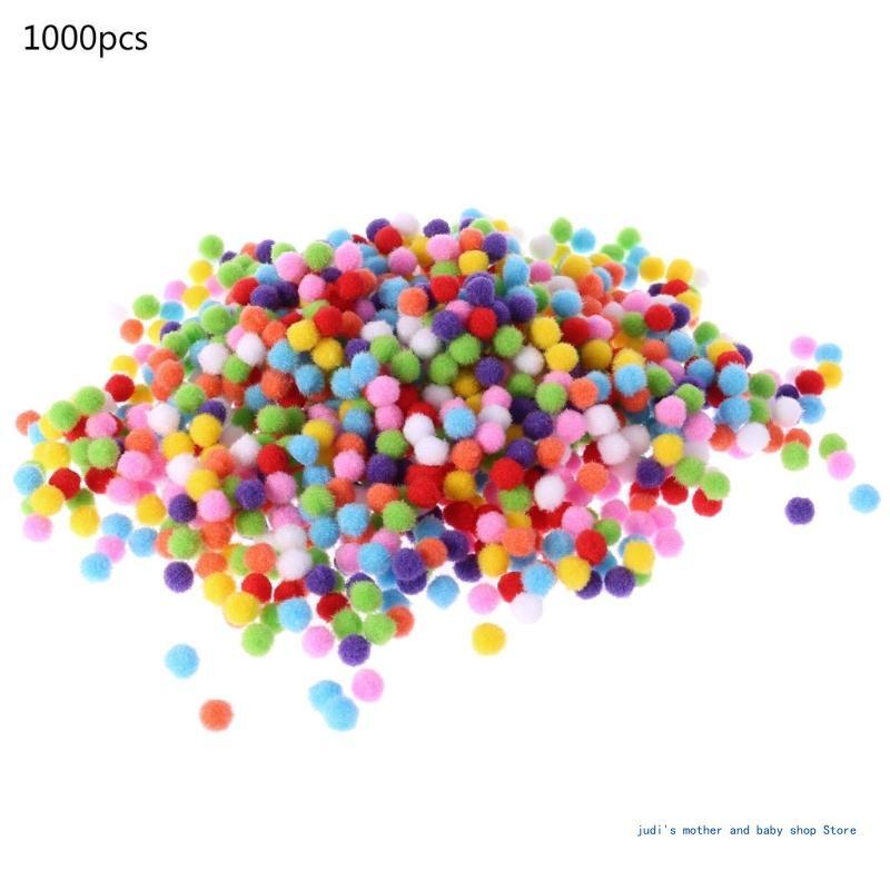 67JC 1000 шт. мягкие круглые пушистые помпоны для рукоделия шарик разноцветные помпоны 10 мм DIY ремесло