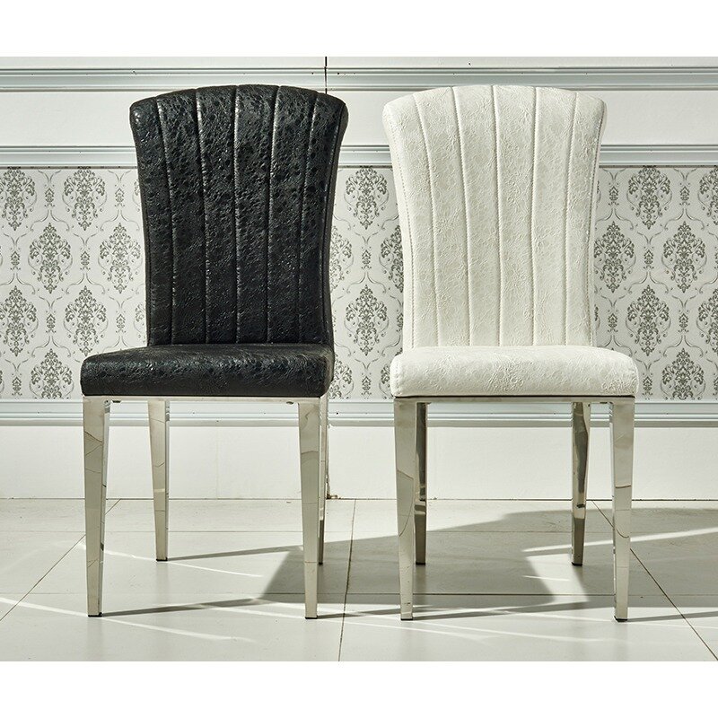 Sillas minimalistas de acero inoxidable, mesas y sillas de comedor de hotel de estilo europeo, con respaldo moderno y a la moda, nuevas