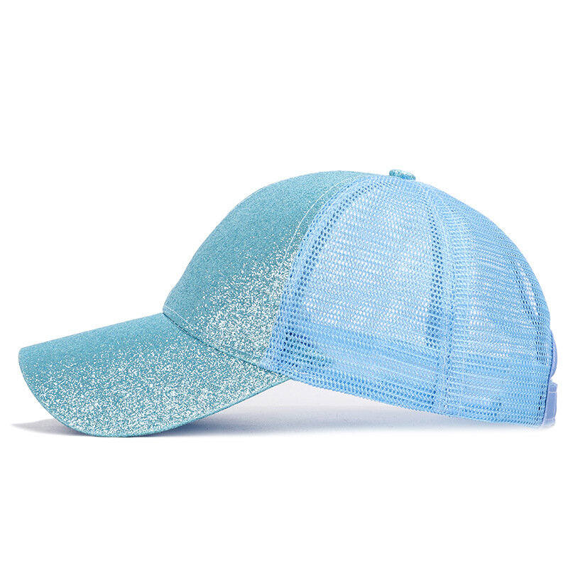Kucyk damski czapka bejsbolówka oddychający czapka z siateczką regulowany modny kapelusz czapki sportowe chroniący przed słońcem