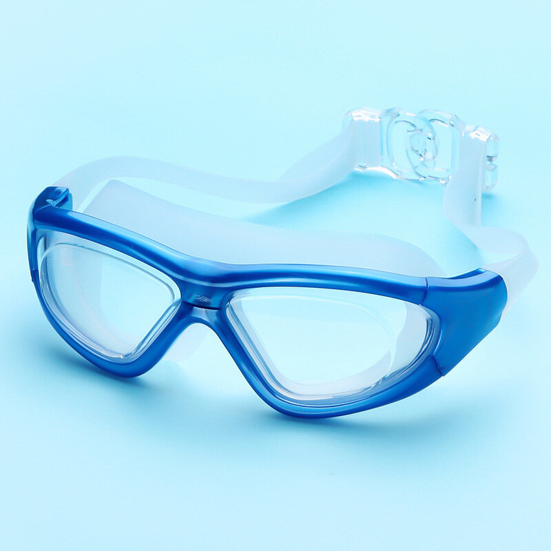 Kacamata renang bingkai besar transparan tahan air antikabut kacamata renang HD kacamata renang pria dan wanita kacamata menyelam perlengkapan renang