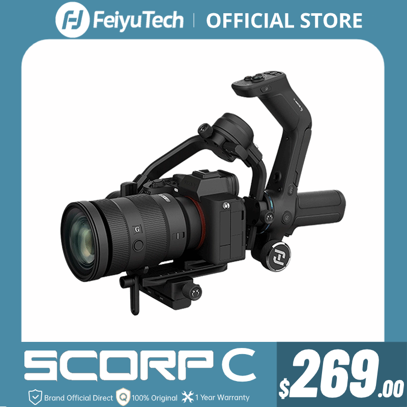 FeiyuTech 公式 Feiyu SCORP-C 3 軸ハンドヘルド ジンバル スタビライザー ハンドル グリップ DSLR カメラ用 Sony/Canon/Nikon 2.5kg 荷重