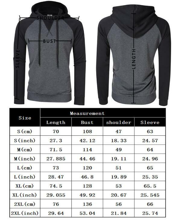 Men Hip-hop Long Sleeve Hoodie Fashion Combined Color Sports Casual Pullover Sweatshirt